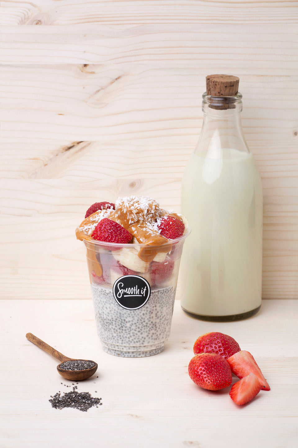 Mansikka-Maapähkinävoi chiavälipala 430g